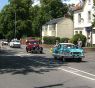 Some of the classic cars in the Newport Pagnell carnival and Classic and Vintage Parade